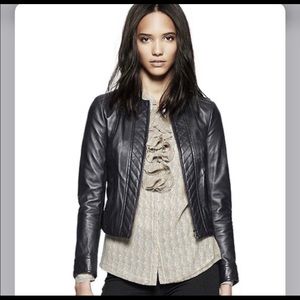 Tory Burch Black Daphne Lambskin Leather Jacket